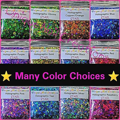 STAR Glitter⭐U Choose Color~Nail Art•Acrylic•Gel•Body Art•Face•Festival•Crafts  • $2.50