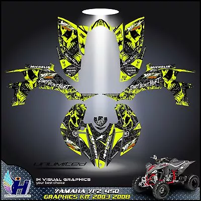 Yamaha YFZ 450 Graphics Kit 2003 2004 2005 2006 2007 2008 Stickers Decals Atv • £141.86