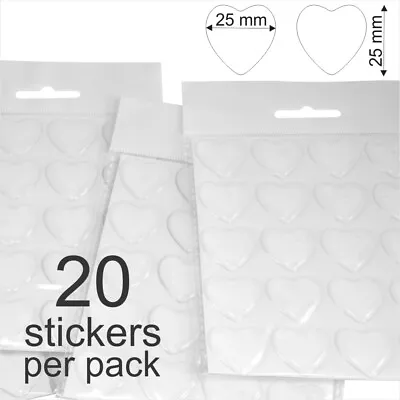 25mm 1  Heart Clear Stickers Domes Gel 3D Resin Epoxy Tiles Jewelry Craft Making • $3.72