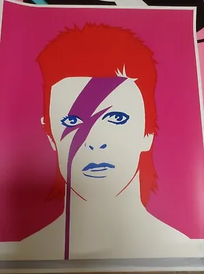 £500 • Buy Pure Evil - 'bowie - A Lad Insane Ziggy - Pink' - Rare Limited Edition Print