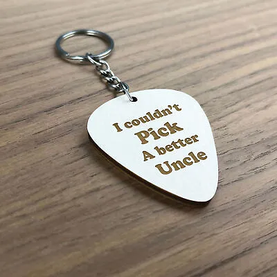 Uncle Wooden Keyring Gift For Guitarist Birthday Christmas Gift For Uncle Him • £3.99