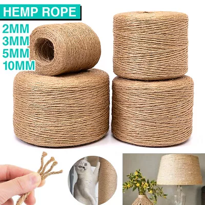 $17.59 • Buy Brown Hemp Soft Jute Rope Twine Sisal String Cord Art Craft 5 10mm Macrame Cord