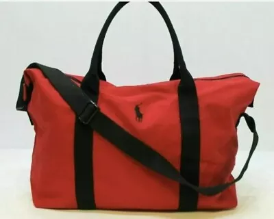RALPH LAUREN Bag Polo Red Holdall Travel Gym Hand Luggage Weekend Duffle New • £29.99