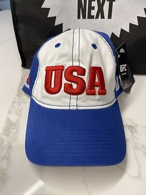 UFC Reebok White Blue USA Adjustable Hat 🔥 • $1