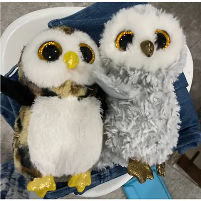 Beanie Babies Owler Owlette Beanie Boo Baby Owl Mini Stuffie Stuffies Lot 6 Inch • $30.75