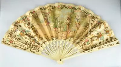 FRENCH HAND FAN C1910 - BUISSOT EVENTAILS - TITLED  SHERRY'S  • $118.15