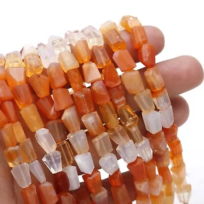 Mexican Fire Opal Nuggets 8 To 10 Mm Size Orange Tumble Shape Beads 8  Strand • $26.40