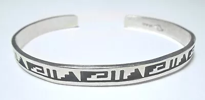 Vintage LOUIS JOSYTEWA Sterling Silver 925 HOPI Cuff NATIVE AMERICAN BRACELET • $100.30