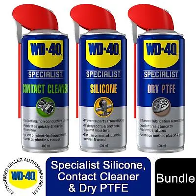 £23.49 • Buy WD-40 Specialist Bundle Silicone, Contact Cleaner & Dry PTFE Each 400ml