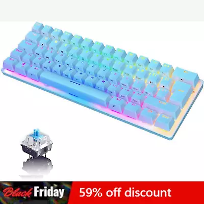 Compact Mechanical Gaming Wired Keyboard Ergonomic RGB Backlight For PC Mac • £21.99