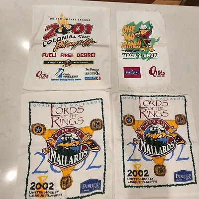 Lot Of 4 Quad City Mallards 1998 2001 2002 UHL Playoffs  Rally Towel Set Hockey • $19.99