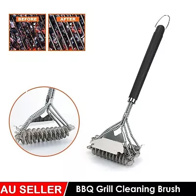 Stainless Steel Grill Brush BBQ Stove Barbecue Clean Bristles Cleaning Cleaner • $20.99