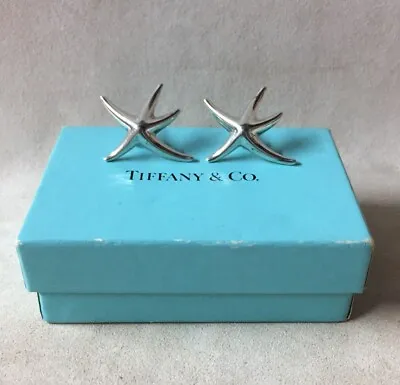 Tiffany & Co Sterling Silver Elsa Peretti Large Starfish Earrings • $285
