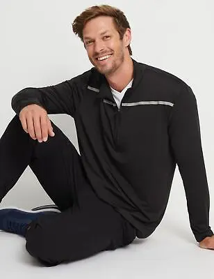 RIVERS - Mens Tops - -Tex Long Sleeve 1/4 Zip Golf Sport Polo • $6.75