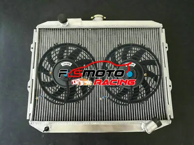 Alu Radiator + Fans FOR Mitsubishi PAJERO/MENTERO L04-G/L041G-L049G V12V-V98W MT • $285