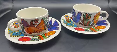 Villeroy & Boch Acapulco Espresso Coffee Small Cups And Saucers -Set Of 2- EUC • $29.99