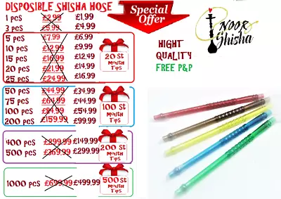 £1.99 • Buy Disposable Shisha Hookah Hose  High Quality + Free Mouth Tips