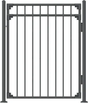 XCEL Black Steel Anti-Rust 3-Rail Fence Gate 4ft W X 5ft H • $199.99