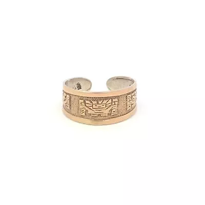 Sterling Silver 18K Gold Peruvian Mayan Open Back Band Ring *78 • $69.95