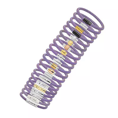 Unisex Men's Genuine  Leather Stainless Steel Magnetic Clasp Bracelet Purple • $7.99