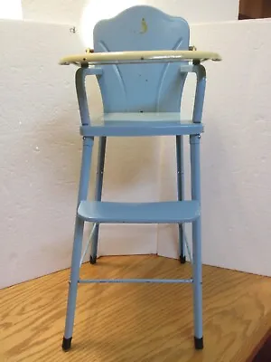 AMSCO Blue Doll High-Chair 1950s VINTAGE Metal Mid Century Toy Play House • $99.95