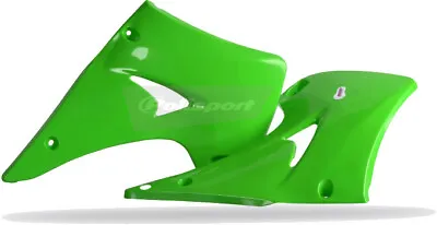 Polisport Radiator Shrouds Scoops Plastic Green KX125 KX250 2003-2007 • $61.21