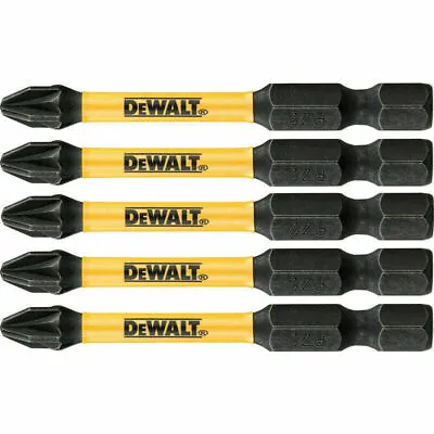 DeWALT Impact Driver 5 Bits PZ2 Pozi 2 EXTREME FlexTorq 57mm Fit Makita Bosch • £7.49