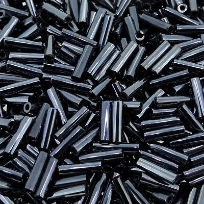 Miyuki Bugle Beads Size #2 6mm 17 Gram Tube Gunmetal Grey MIBGL2-083 • $3.99