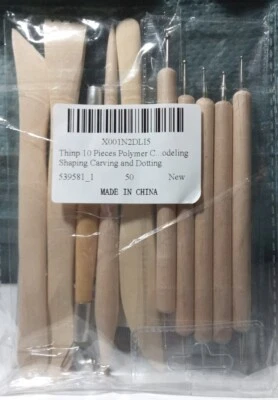 £4.99 • Buy Sculpting Tools Modeling Clay 10Piece Pottery & Polymer Tools Wood Sculpting Set