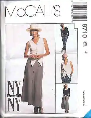 8710 UNCUT Vintage McCalls SEWING Pattern Jacket Vest Skirt Pants NY NY OOP NEW • $4.89