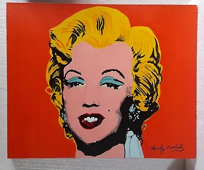 Andy Warhol Oil On Canvas Painting Signed Marilyn Monroe • $650