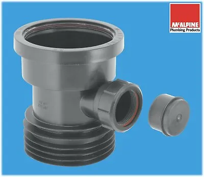 McALPINE 4  / 110mm Drain Connector With 40mm Waste Pipe Boss In Black • £17.19