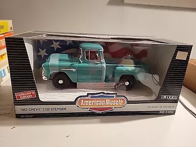 Vintage 1/18 American Muscle 1955 CHEVY 3100 STEPSIDE NEW IN BOX MINTY 1994 • $50