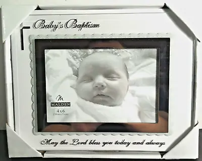 Baby's Baptism Picture Frame Malden International Designs Glass 4 X6  • $14.99