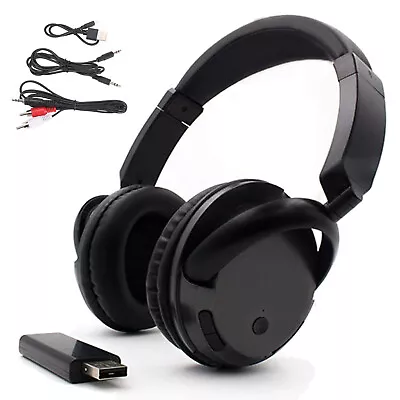 Wireless Headphones For TV Watching With USB Transmitter Support FM Radio G0J2 • $17.49