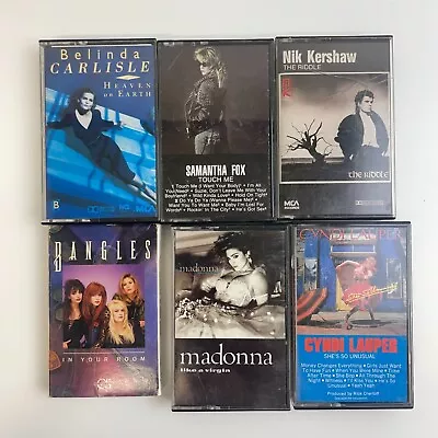 1980's Pop Rock Cassette Tape Lot Of 6 Carlisle Kershaw Bangles Madonna Tested • $12.99