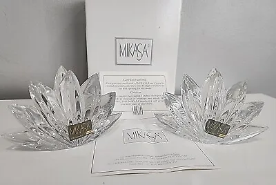 Set Of Mikasa Crystal Candle Holders. Fleurisse (Germany) NEW - OPEN BOX • $14.95