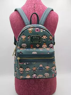 Loungefly X Disney Mulan Chibi Characters Teal Vinyl Mini Backpack Handbag Purse • $24.99