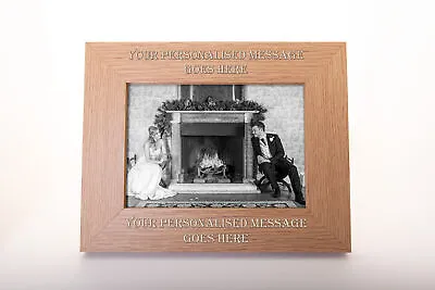 £8.99 • Buy Personalised Wooden Photo Frame Valentine Anniversary Birthday Wedding Gift 6x4