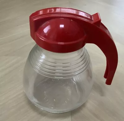 Vintage/ Retro ‘Hygene’ Ware Milk Jug/ Syrup Pourer With Red Plastic Lid C 1950s • £5