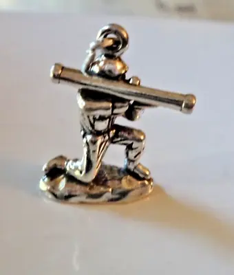 £34.38 • Buy Sterling Silver 15x20mm Marine Army Soldier With Bazooka Rocket Launcher Charm
