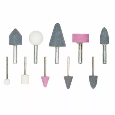 10pc Drill Grinding Mounted Stone Bit Set Die Stones Craft Grinder Metal Plastic • £6.99