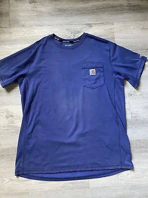 Carhartt Force Relaxed Fit Blue Short Sleeve Shirt Men’s Size Large • $12