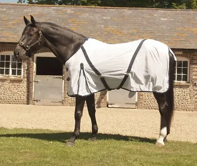£35.45 • Buy Rhinegold Fly Rug Supplied With Neck Cover-White Horse Pony UV Insect Proection