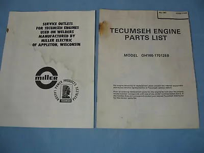 Owner's Manual Tecumseh Engine Parts List & Service Outlets • $1.49