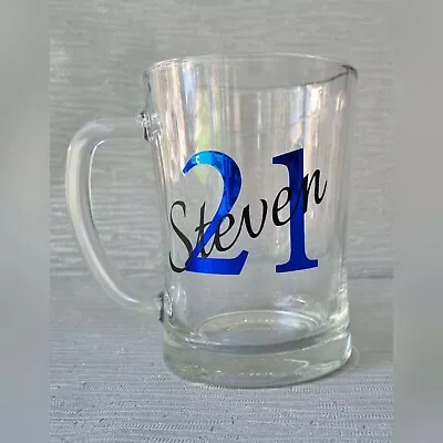 Personalised 18th 30th Tankard Glass Personalised Birthday Pint Glass Gifts • £7.50