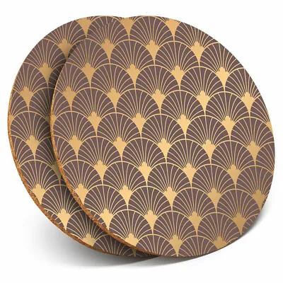 £4.99 • Buy 2 X Coasters - Gold Art Deco Pattern Vintage Retro Home Gift #12761