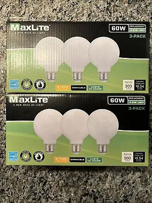 2-Pack 60 Watt LED Globe Vanity Lightbulbs 6 Total Bulbs-Soft White Dimmable • $14.99