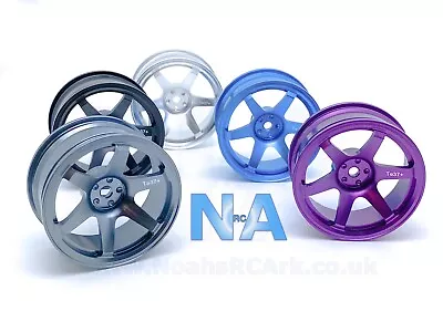 RC Car Alloy Wheel 6 Spoke Rim Kyosho Tamiya HSP Sakura HPI Blue/Black 52mm 1/10 • £20