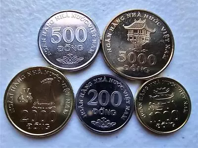 Vietnam 200 To 5000 Dong 2003 Set Of 5 Coins • $12